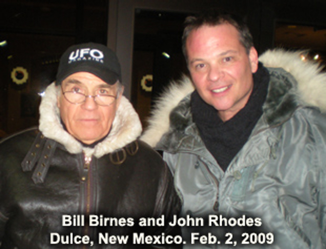 A photo of Bill and John Rhodes on the set of UFO Hunters.