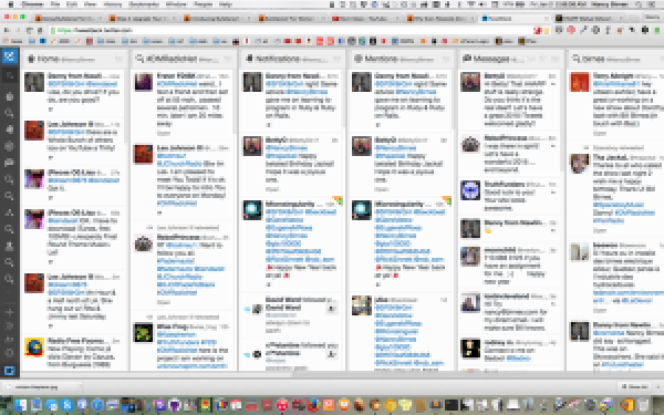 A screen-grab of my Tweetdeck. A screen-grab of my Tweetdeck.