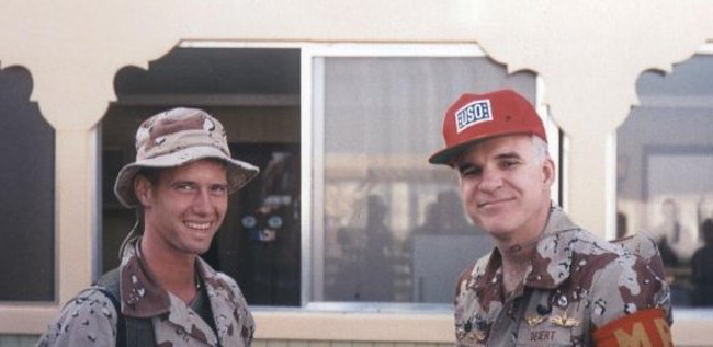 A photo of our guest James S. and Steve Martin.