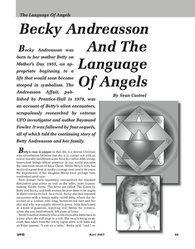 A page from the Robert Luca articles we ran in UFO Magazine.