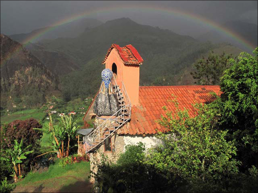 A scene from Montesuenos, with a rainbow. A scene from Montesuenos, with a rainbow.