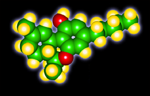 An illustration of a cannabis molecule. An illustration of a cannabis molecule.