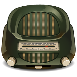 A green old-timey radio.