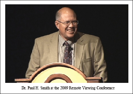Paul Smith at the podium of the 2009 Remote Viewing Conference..