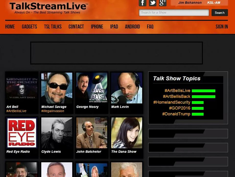 A front page from TalkStream Live showing Art Bell leading the pack. A front page from TalkStream Live showing Art Bell leading the pack.