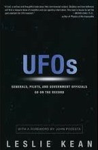 The cover of UFOs by Leslie Kean. The cover of UFOs by Leslie Kean.